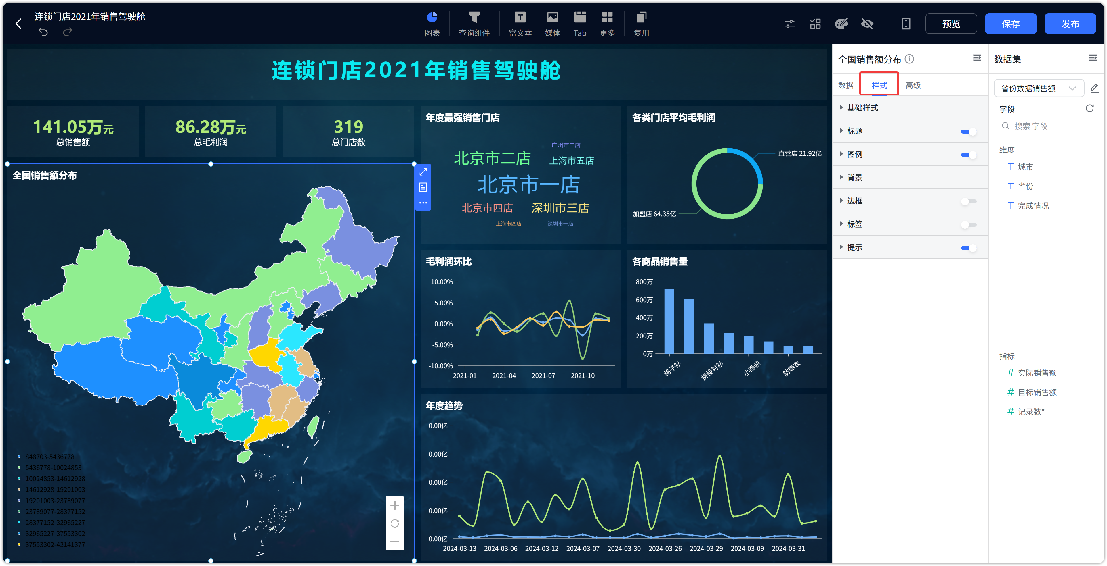 视图可选维度列表