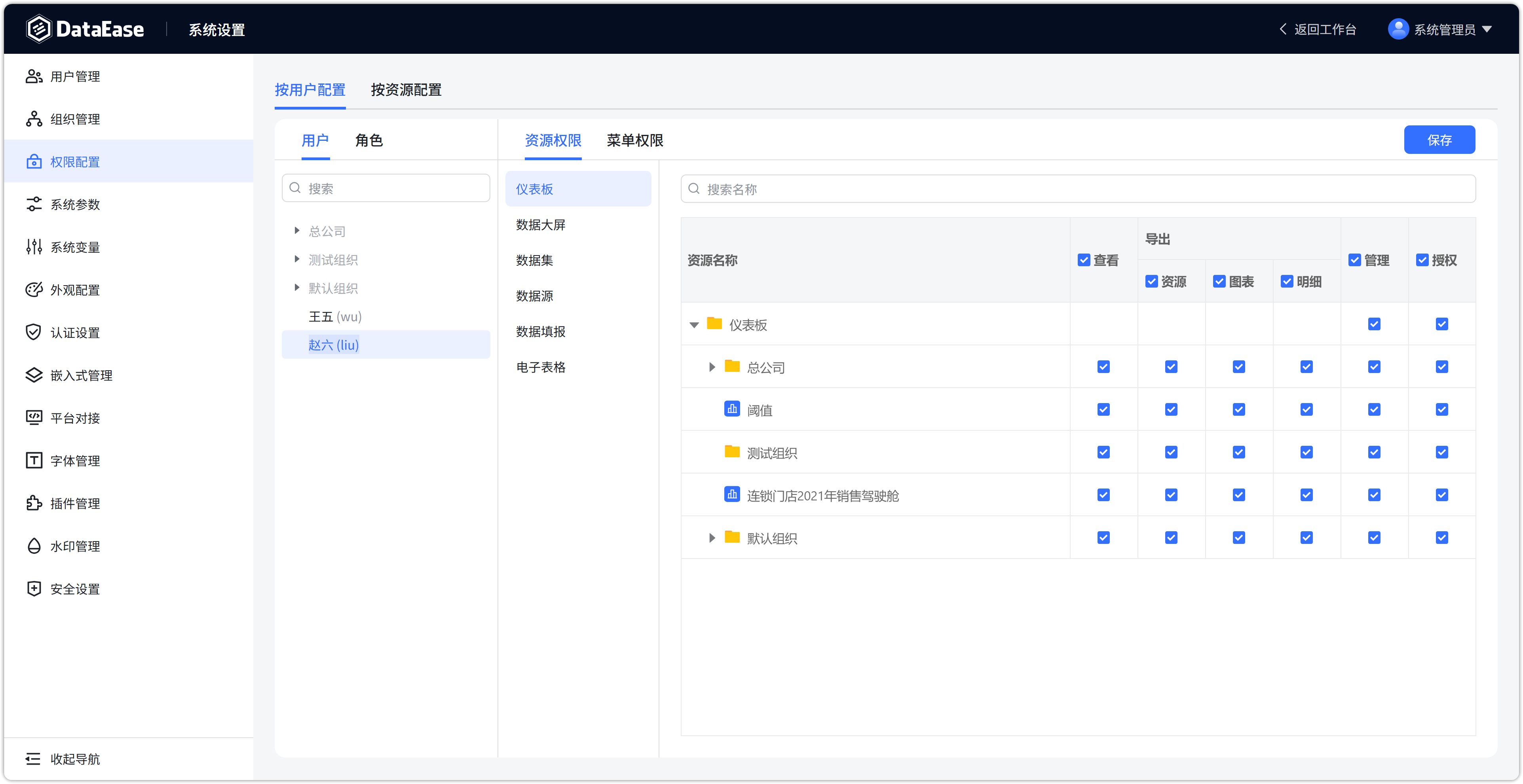 系统设置资源权限