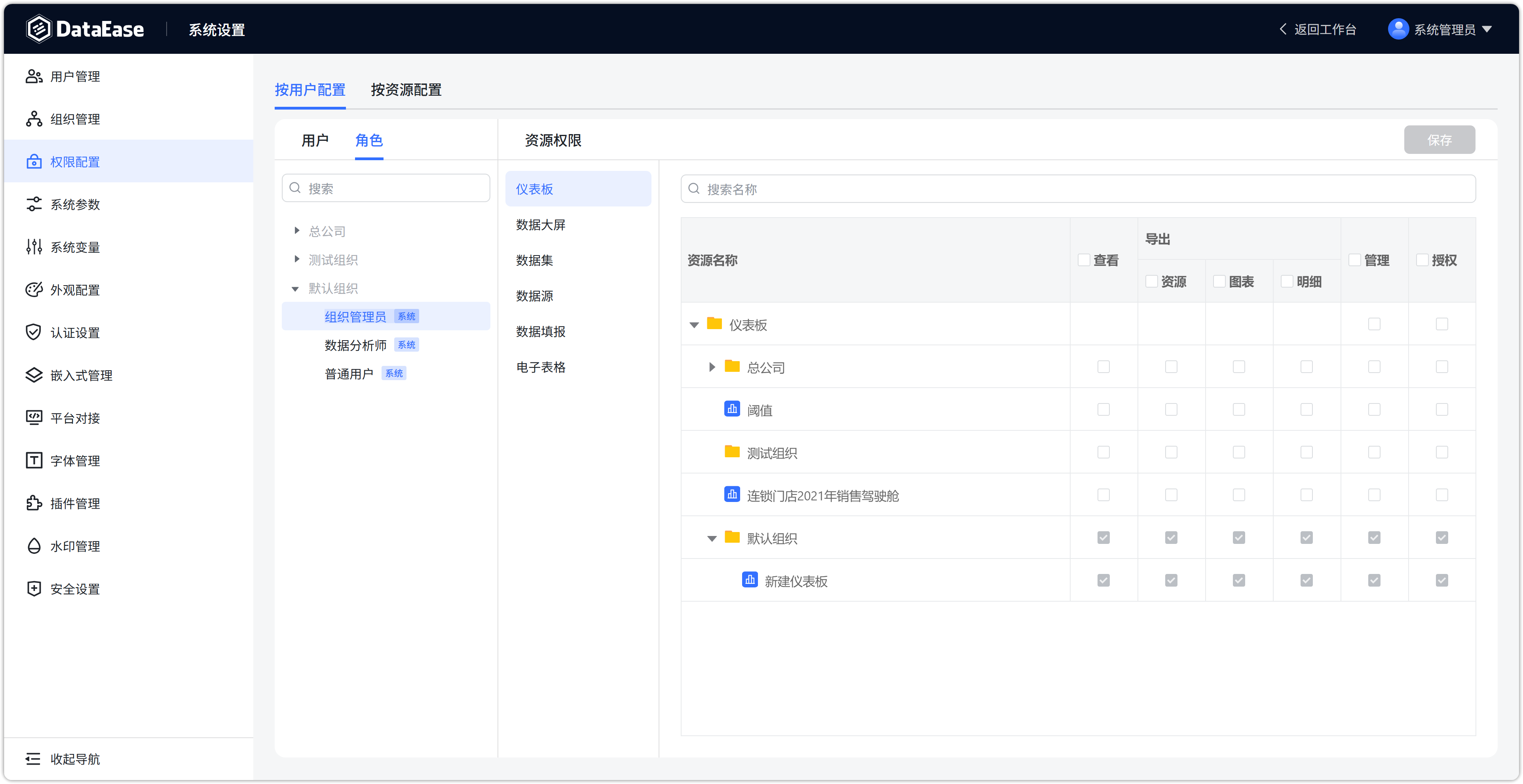 系统设置资源权限