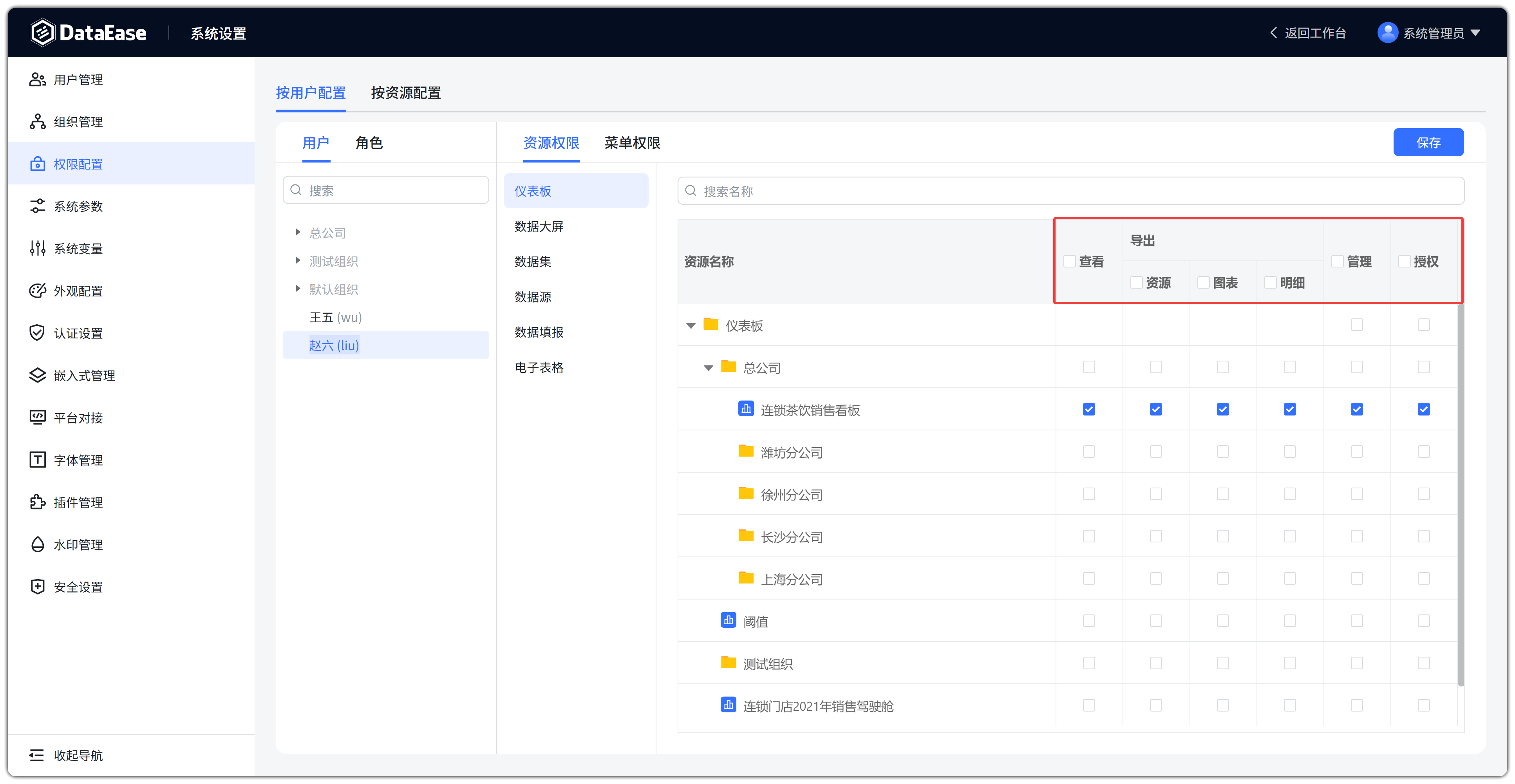 系统设置资源权限