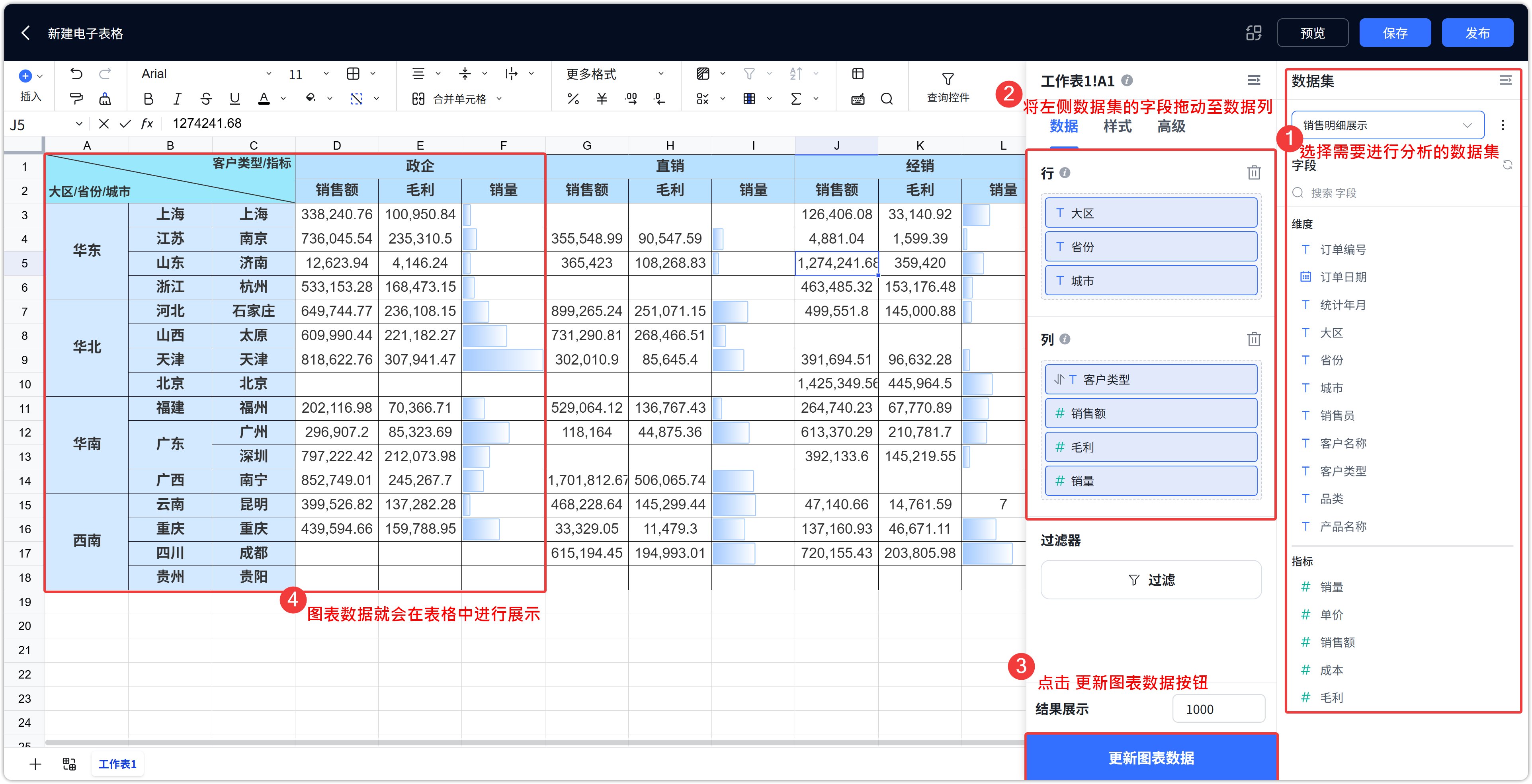 插入透视表